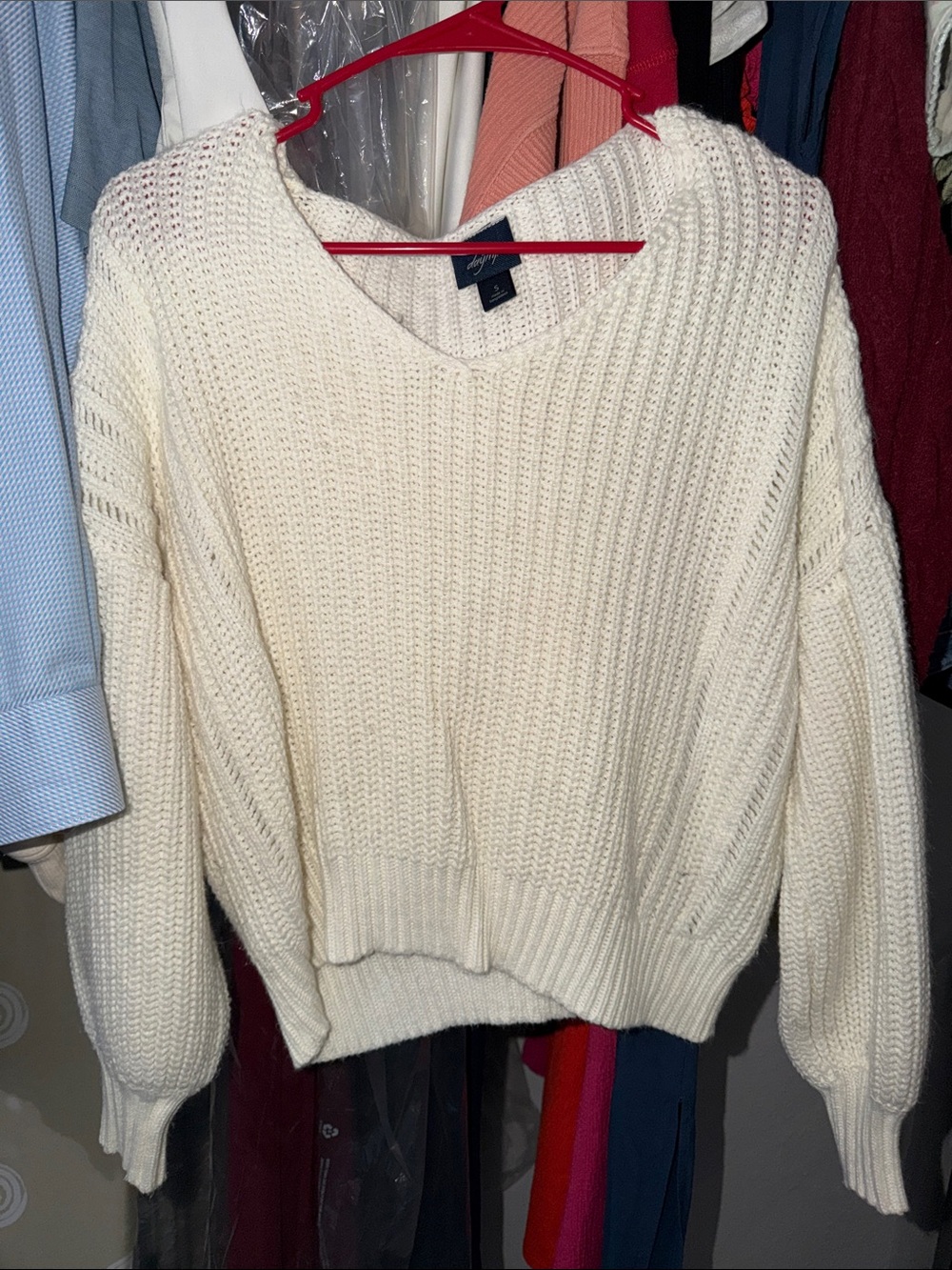 Cream Scoop Neck Chunky Knit Sweater